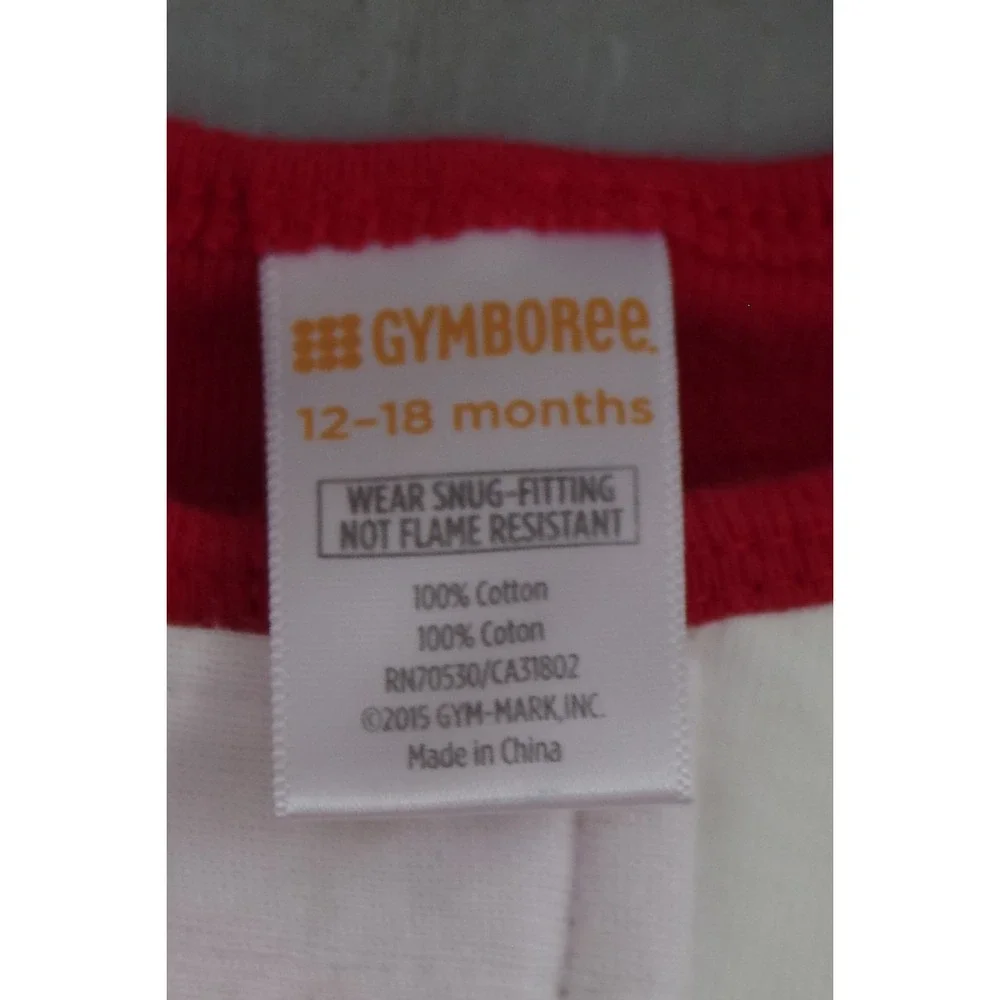 Gymboree 12-18 Months . Full Zip Pajama Sleeper Holiday  Christmas Santa EUC Red
